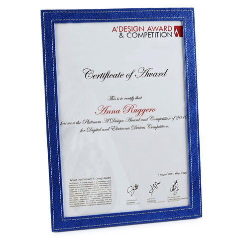 Ecoleatherette Ready to Use A-4 Certificate Frame (A4CF.D.Blue)