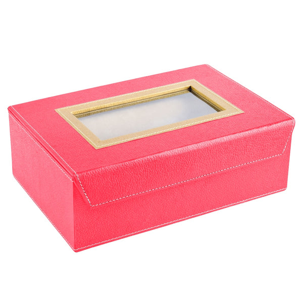 Ecoleatherette 2 Rod Bangle Box (BB2R.D.Pink)