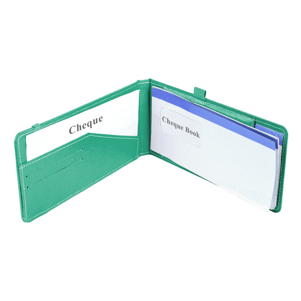 Ecoleatherette Cheque Book Holder (CQBH.A.Green)