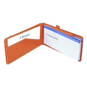 Ecoleatherette Cheque Book Holder (CQBH.B.Orange)