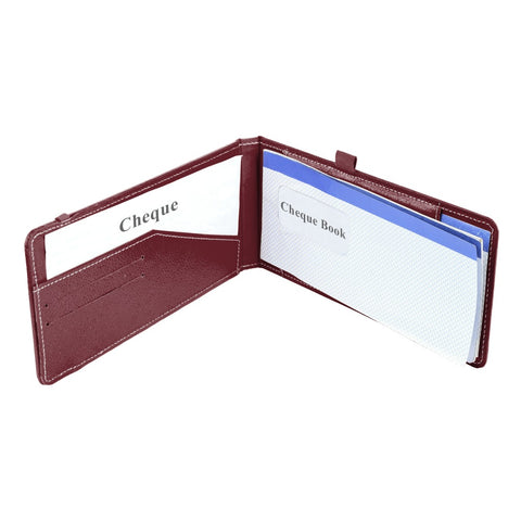 Ecoleatherette Cheque Book Holder (CQBH.Cherry)