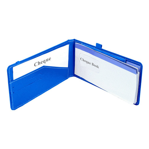 Ecoleatherette Cheque Book Holder (CQBH.D.Blue)