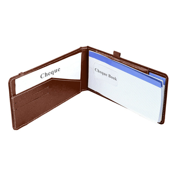 Ecoleatherette Cheque Book Holder (CQBH.D.Brown)