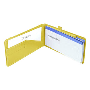 Ecoleatherette Cheque Book Holder (CQBH.L.yellow)