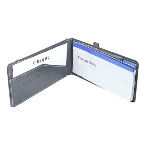 Ecoleatherette Cheque Book Holder (CQBH.Grey)