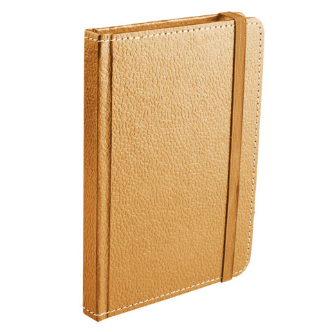 Ecoleatherette A-6 Hard Cover Notebook (HCJA6.R.Gold)