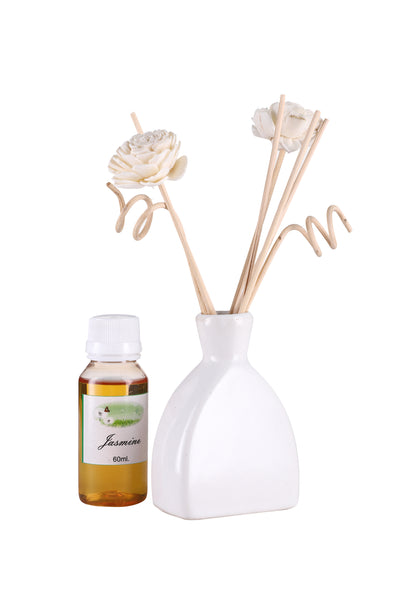 Arofume Reed Diffuser Gift set with Ceramic Pot,Reed Sticks & Oil Long Lasting Scent for for Home Office (Fresh Floral & Herbicious Fragrance)