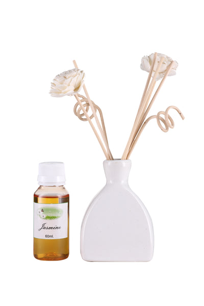 Arofume Reed Diffuser Gift set with Ceramic Pot,Reed Sticks & Oil Long Lasting Scent for for Home Office (English Rose Fragrance)