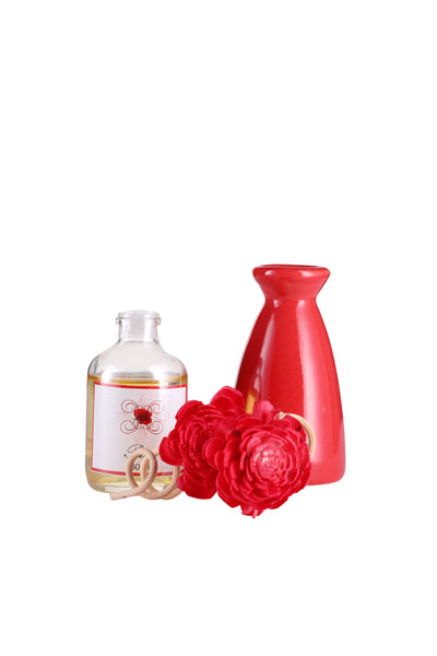 Arofume Reed Diffuser Gift set with Ceramic Pot,Reed Sticks & Oil Long Lasting Scent for for Home Office (Rose  Fragrance)