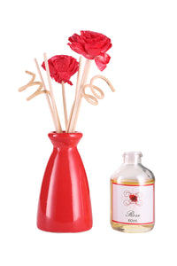 Arofume Reed Diffuser Gift set with Ceramic Pot,Reed Sticks & Oil Long Lasting Scent for for Home Office (Rose  Fragrance)