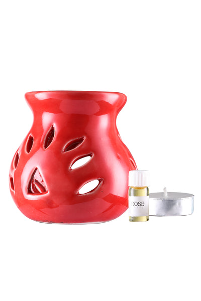 Arofume Ceramic diffuser (Height-3.75 cm,Small Size Rose Fragrance Oil)