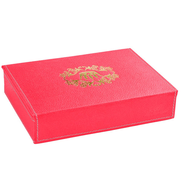 Ecoleatherette Handcrafted 6"x8" Jewellery Box (JB68.D.pink)