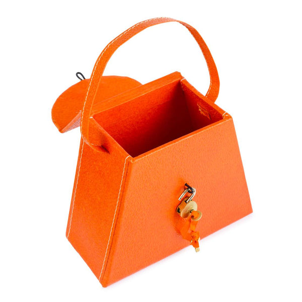 Ecoleatherette Handcrafted Coin Bank Piggy Bank (PB.Orange)