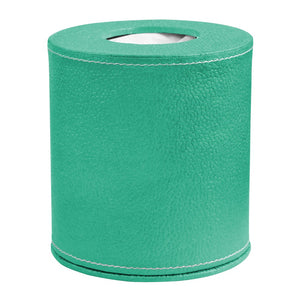 Ecoleatherette Handcrafted Round Tissue Paper Tissue Holder Car Tissue Box Comes with 50 Pulls Tissue (RDTB.A.Green))