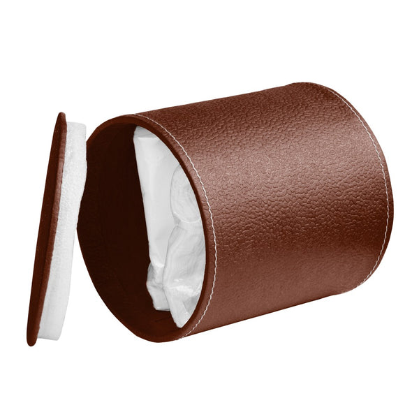 Ecoleatherette Handcrafted Round Tissue Paper Tissue Holder Car Tissue Box Comes with 50 Pulls Tissue (RDTB.D.Brown)