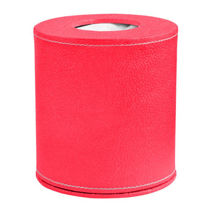 Ecoleatherette Handcrafted Round Tissue Paper Tissue Holder Car Tissue Box Comes with 50 Pulls Tissue (RDTB.D.PINK)