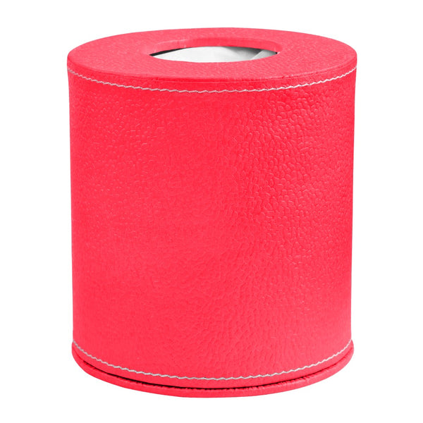 Ecoleatherette Handcrafted Round Tissue Paper Tissue Holder Car Tissue Box Comes with 50 Pulls Tissue (RDTB.D.PINK)