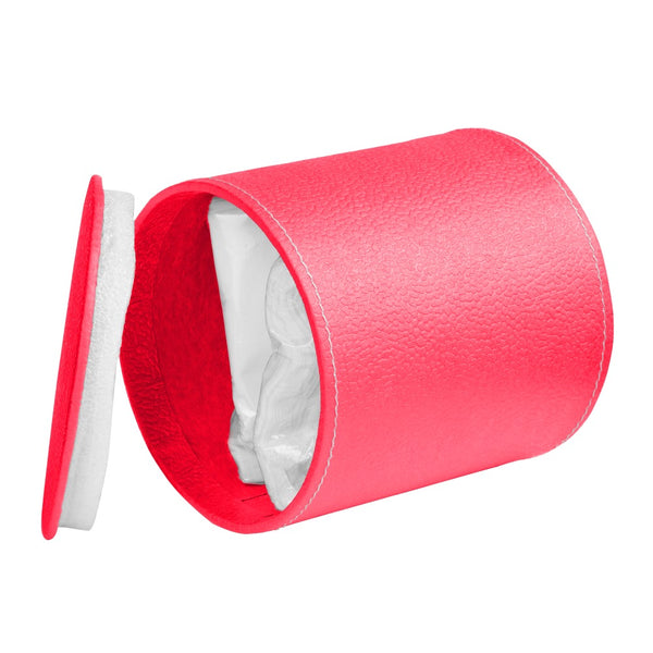 Ecoleatherette Handcrafted Round Tissue Paper Tissue Holder Car Tissue Box Comes with 50 Pulls Tissue (RDTB.D.PINK)