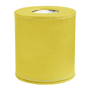 Ecoleatherette Handcrafted Round Tissue Paper Tissue Holder Car Tissue Box Comes with 50 Pulls Tissue (RDTB.L.Yellow)