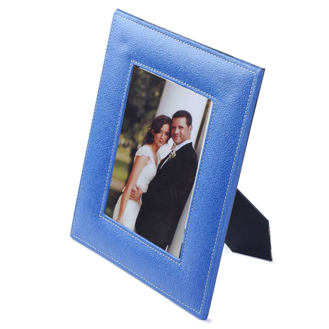 Ecoleatherette 5"x7" Photo Frame with Hanging and Standing Options (RPF57.D.Blue)