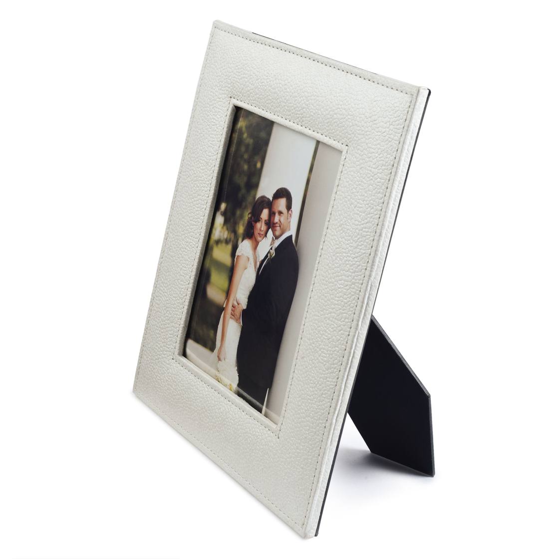 Ecoleatherette 5"x7" Photo Frame with Hanging and Standing Options (RPF57.Pearl)