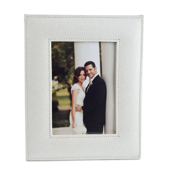 Ecoleatherette 5"x7" Photo Frame with Hanging and Standing Options (RPF57.Pearl)