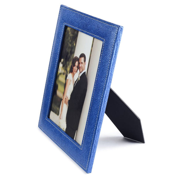 Ecoleatherette 6"x8" Photo Frame with Hanging and Standing Options  (SRPF68.D.blue)