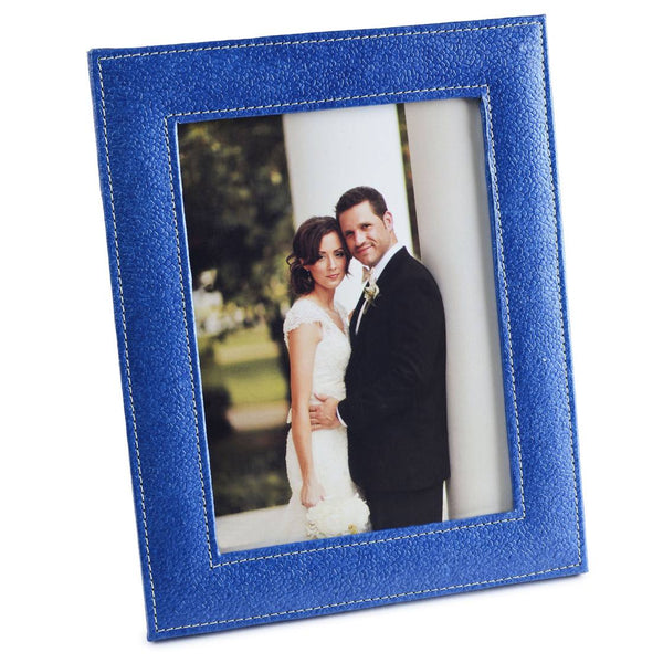 Ecoleatherette 6"x8" Photo Frame with Hanging and Standing Options  (SRPF68.D.blue)