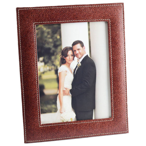 Ecoleatherette 6"x8" Photo Frame with Hanging and Standing Options  (SRPF68.D.Brown)