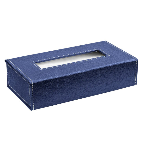 Ecoleatherette Handcrafted Tissue Paper Tissue Holder Car Tissue Box With 100 Pulls tissue (Navy Blue)
