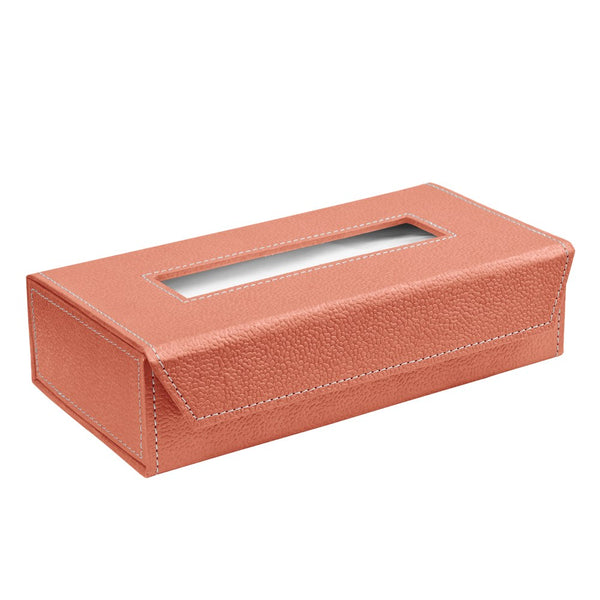 Ecoleatherette Handcrafted Tissue Paper Tissue Holder Car Tissue Box With 100 Pulls tissue (Sugar coral)