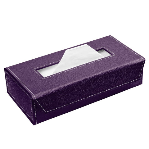 Ecoleatherette Handcrafted Tissue Paper Tissue Holder Car Tissue Box With 100 Pulls tissue (Wine)