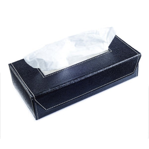 Ecoleatherette Handcrafted Tissue Paper Tissue Holder Car Tissue Box With 100 Pulls tissue (TB.Black)