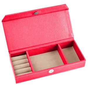 Ecoleatherette Handcrafted Travel Jewellery box (TJB.D.Pink)