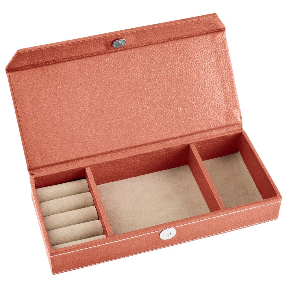 Ecoleatherette Handcrafted Travel Jewellery box (TJB.S.Coral)