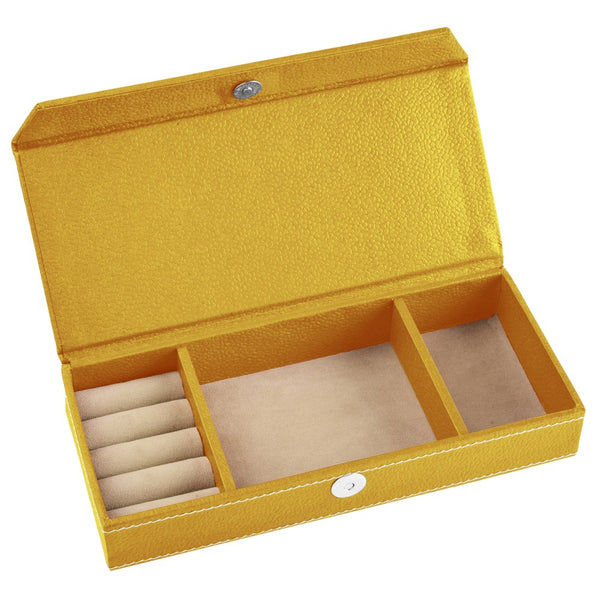 Ecoleatherette Handcrafted Travel Jewellery box (TJB.Yellow)