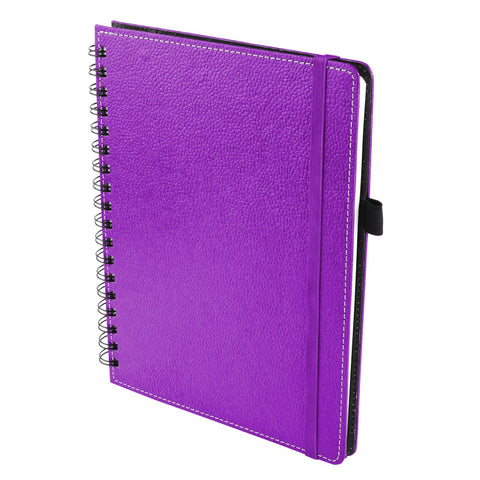 Ecoleatherette A-5 Wiro Spiral Hard Cover Notebook (WHCJA5.Lilac)