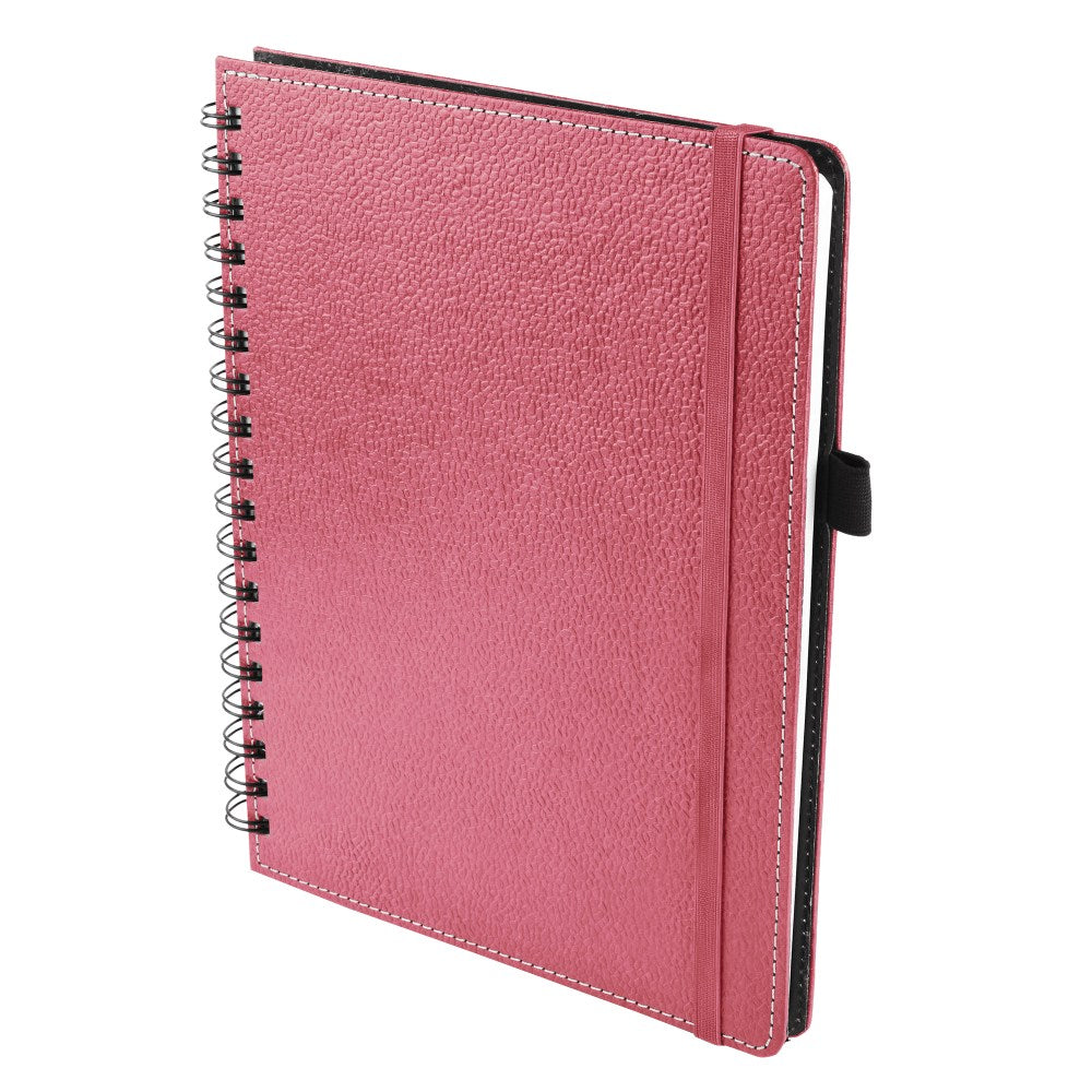 Ecoleatherette A-5 Wiro Spiral Hard Cover Notebook (WHCJA5.Pink)