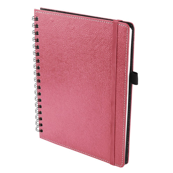 Ecoleatherette A-5 Wiro Spiral Hard Cover Notebook (WHCJA5.Pink)