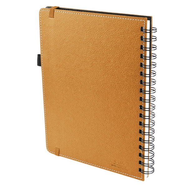 Ecoleatherette A-5 Wiro Spiral Hard Cover Notebook (WHCJA5.R.Gold)