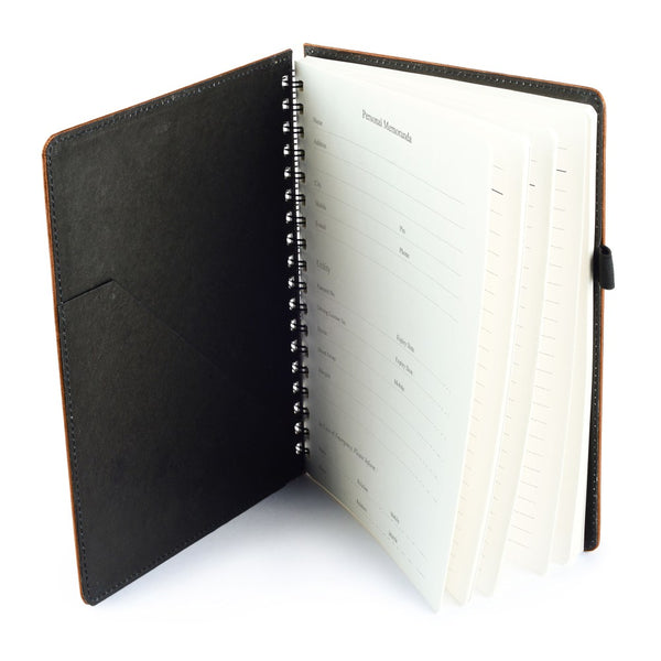 Ecoleatherette A-5 Wiro Spiral Hard Cover Notebook (WHCJA5.Copper)