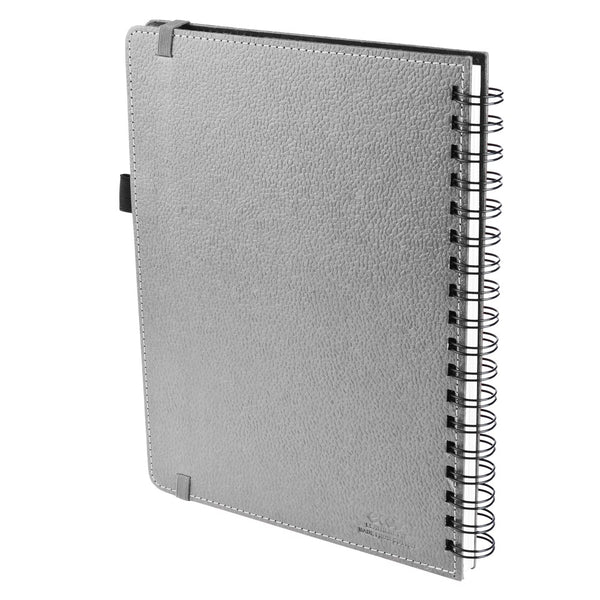 Ecoleatherette A-5 Wiro Spiral Hard Cover Notebook (WHCJA5.Silver)