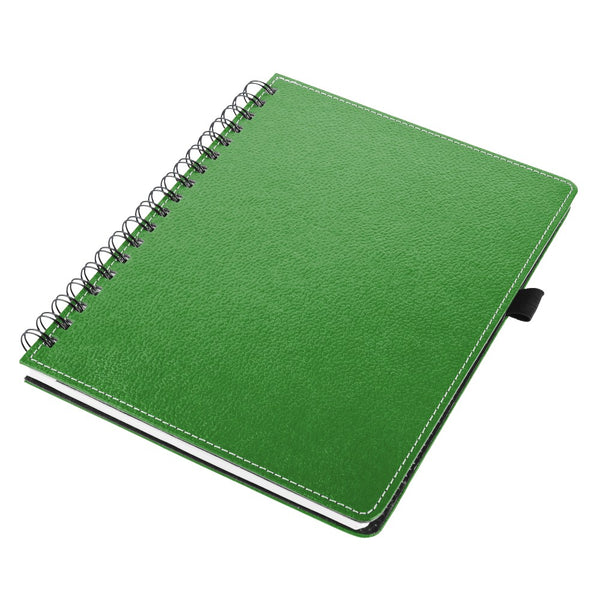 Ecoleatherette A-5 Wiro Spiral Hard Cover Notebook (WHCJA5.V.Green)