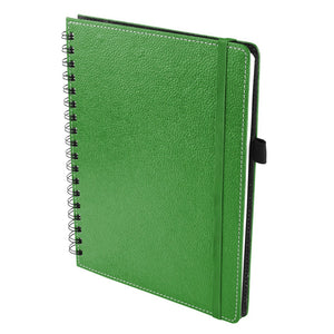 Ecoleatherette A-5 Wiro Spiral Hard Cover Notebook (WHCJA5.V.Green)