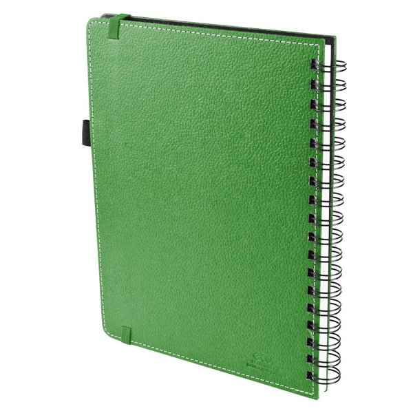 Ecoleatherette A-5 Wiro Spiral Hard Cover Notebook (WHCJA5.V.Green)