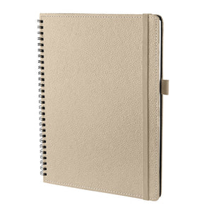 Ecoleatherette B-5 Wiro Spiral Hard Cover Notebook (WHCJB5.Beige)