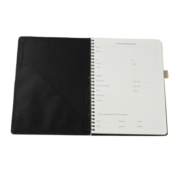 Ecoleatherette B-5 Wiro Spiral Hard Cover Notebook (WHCJB5.Beige)