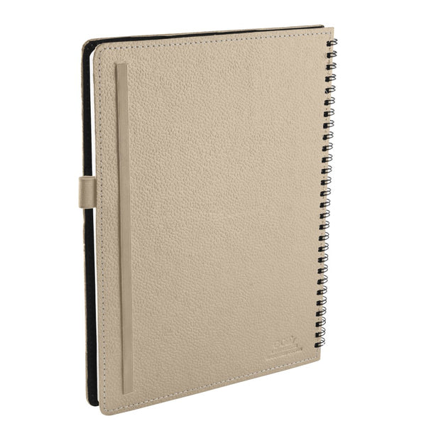 Ecoleatherette B-5 Wiro Spiral Hard Cover Notebook (WHCJB5.Beige)