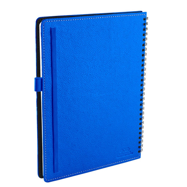 Ecoleatherette B-5 Wiro Spiral Hard Cover Notebook (WHCJB5.D.Blue)