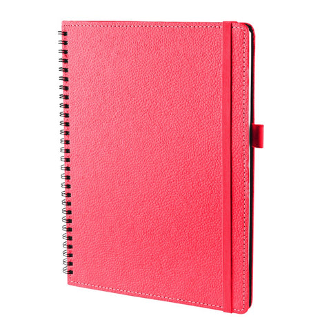 Ecoleatherette B-5 Wiro Spiral Hard Cover Notebook (WHCJB5.D.Pink)